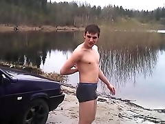 Russian amateur: skinny dipping