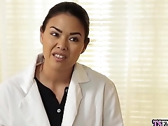 Latina nurse shemale anal fucks a crazy patients ass