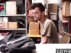 Young shoplifter sucks officers big cock before raw fucking